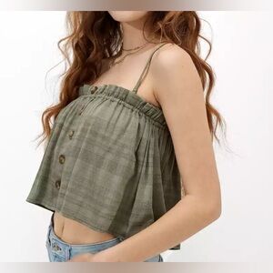 American Eagle Green Tank Crop Top